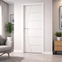 Porta Frisada 80cm com fechadura e dobradiça