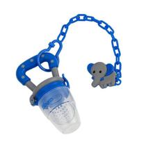 Porta Fruta Bebê Azul com Prendedor de Chupeta Clingo