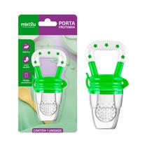 Porta Fruta Chupeta Alimentação Silicone Bebê BPA Free Verde