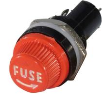 Porta Fusíveis Redondo 10A 5x20mm Vermelho Com 5 Unidades Metaltex - 102R/VM