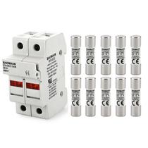 Porta-fusível Baomain RT18-32 2P para trilho DIN, 5 A, fusíveis cerâmicos Porta-fusível Baomain RT18-32 2P para trilho DIN, 5 A, fusíveis cerâmicos