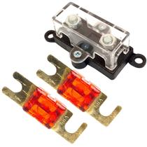 Porta Fusível Para Som Automotivo Midi e 2 Fusíveis 50 Amperes