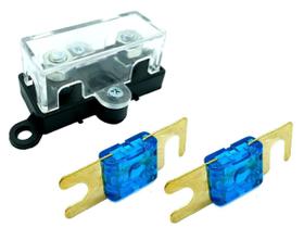 Porta Fusível Para Som Automotivo Midi e 2 Fusíveis 60 Amper