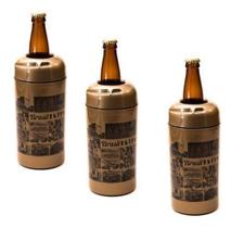 Porta Garrafa Cerveja Litrão 1000ml Retro Termico Kit 3pc - Dourado Porta Garrafa Cerveja Litrão 1000ml Retro Termico Kit 3pc - Dourado