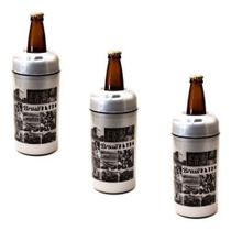 Porta Garrafa Cerveja Litrão 1000ml Retro Termico Kit 3pc - Prateado Porta Garrafa Cerveja Litrão 1000ml Retro Termico Kit 3pc - Prateado