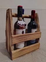 Porta garrafa cesta para transporte madeira maciça Porta garrafa cesta para transporte madeira maciça