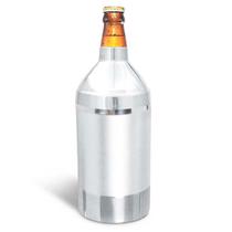 Porta Garrafa de Cerveja em Alumínio e Isopor Térmico 600Ml - Cromada - Retrofenna Decor
