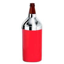 Porta Garrafa de Cerveja em Alumínio e Isopor Térmico 600Ml - Vermelha