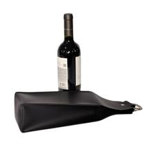 Porta Garrafa de Vinho em material ecológico Luxo c Alças Metal