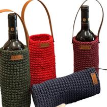 Porta Garrafa Para Vinho Em Amigurumi Azul Mesa da Clau-Un Porta Garrafa Para Vinho Em Amigurumi Azul Mesa da Clau-Un