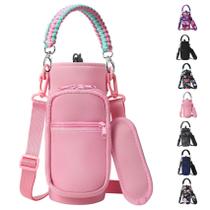 Porta-garrafas de água AceTreker para 950 ml e 1,2 L com alça rosa Porta-garrafas de água AceTreker para 950 ml e 1,2 L com alça rosa