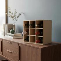 Porta garrafas de madeira MDF cru Suporte organizador para Vinhos e Bebidas Porta garrafas de madeira MDF cru Suporte organizador para Vinhos e Bebidas