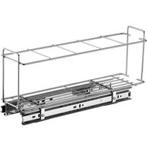 Porta Garrafas de Temperos Azeite Vinagre Óleos Deslizante Lateral Compacto Cromado Porta Garrafas de Temperos Azeite Vinagre Óleos Deslizante Lateral Compacto Cromado