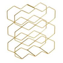 Porta garrafas de Vinho Adega 9 Garrafas Aço dourada Colmeia Arthi Cozinha