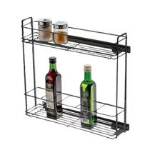 Porta garrafas e latas slim lateral em aço preto fosco- schmitt