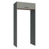 Porta-Geladeira 103 cm 1 Porta Basculante Cinza/Rustic/Cinza Agata Madesa