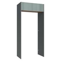 Porta-Geladeira 103 cm 1 Porta Basculante Cinza/Rustic/Cinza Lux Madesa