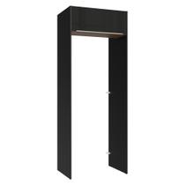 Porta-Geladeira 83 cm 1 Porta Basculante Preto/Rustic/Preto Lux Madesa Porta-Geladeira 83 cm 1 Porta Basculante Preto/Rustic/Preto Lux Madesa