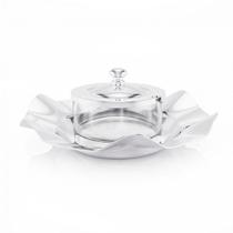 Porta Geleia/Pate Bonbon Prateado 17x8cm