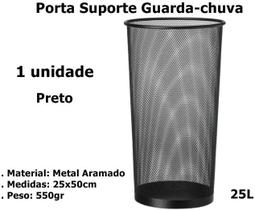 Porta Guarda-Chuva Lixeira, 25L, Preto, 27x50cm