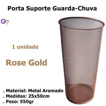 Porta Guarda-Chuva Lixeira, 25L, Rose Gold, 27x50cm Gv Office Porta Guarda-Chuva Lixeira, 25L, Rose Gold, 27x50cm Gv Office