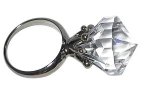 Porta Guardanapo Anel Diamante Acrílico Cristal Kit 4 Peças