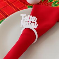 Porta Guardanapo Anel Feliz Natal Em Acrílico Kit 12 Pçs
