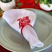 Porta Guardanapo Anel Feliz Natal Em Acrílico Kit 6 Pçs Porta Guardanapo Anel Feliz Natal Em Acrílico Kit 6 Pçs