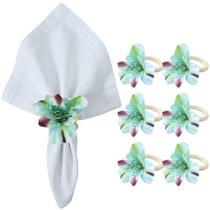 Porta Guardanapo Botão Astromélia Kit 6 Unidades em Madeira para Mesa Turquesa Maison Charlo Porta Guardanapo Botão Astromélia Kit 6 Unidades em Madeira para Mesa Turquesa Maison Charlo