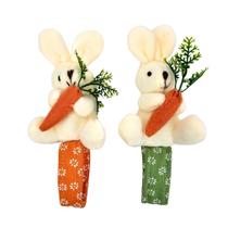 Porta Guardanapo Coelho Páscoa Cenoura 17X7X6Cm Kit 2Pc