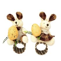 Porta Guardanapo Com Coelho Páscoa Mesa Posta Kit 2Pc Porta Guardanapo Com Coelho Páscoa Mesa Posta Kit 2Pc