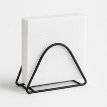 Porta Guardanapo Compacto em Aço Preto - Para Mesas e Balcões 13x6x7 cm
