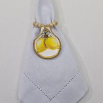 Porta Guardanapo Concha Limão Siciliano Flor Porta Guardanapo Concha Limão Siciliano Flor