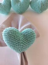 Porta guardanapo de crochê forma de coração