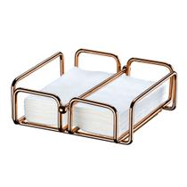 Porta Guardanapo De Mesa Grande Em Aço Rose Gold Porta Guardanapo De Mesa Grande Em Aço Rose Gold