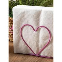 Porta Guardanapo de Mesa Rosa Coração Com Detalhe Ref. 3859 Porta Guardanapo de Mesa Rosa Coração Com Detalhe Ref. 3859