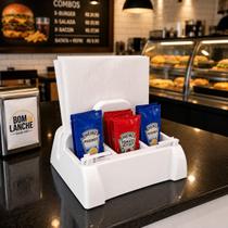 Porta Guardanapo e Sachês Com Fura Sachês Cores Restaurante Cor:Branco Porta Guardanapo e Sachês Com Fura Sachês Cores Restaurante Cor:Branco