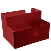 Porta Guardanapo Mesa Papel Sachê Café Açúcar Adoçante Mexedor Lanche Vermelho - 10503 Coza