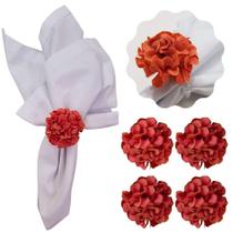 Porta Guardanapo Mimosa Flor Crisântemo Kit 4 Artesanal para Mesa Laranja Maison Charlo Porta Guardanapo Mimosa Flor Crisântemo Kit 4 Artesanal para Mesa Laranja Maison Charlo