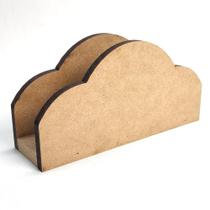 Porta Guardanapo Nuvem de Mdf Madeira Crua Tamanho: 14 Cm