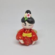 Porta Guardanapo Oriental Gueixa Biscuit