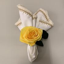 Porta Guardanapo Rosa Amarelo Artesanal Mesa Da Clau-Kit Porta Guardanapo Rosa Amarelo Artesanal Mesa Da Clau-Kit