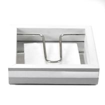 Porta-Guardanapos -CLASSIC- Espelhado haste metal Madeira cor BRANCA - 17X17X4