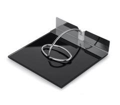 Porta Guardanapos de Mesa Slim Vidro Preto e Aço Inox 18cm Porta Guardanapos de Mesa Slim Vidro Preto e Aço Inox 18cm