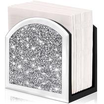 Porta-Guardanapos Espelhado Wocred com Cristais Triturados 15x15x8 cm Porta-Guardanapos Espelhado Wocred com Cristais Triturados 15x15x8 cm