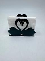 Porta Guardanapos Papel Mesa Aço Metal Cisne 617