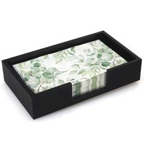 Porta-guardanapos Renawe Black Wood 24x14x5 cm para banheiro Porta-guardanapos Renawe Black Wood 24x14x5 cm para banheiro