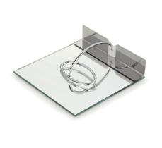 Porta Guardanapos Slim em Vidro Espelhado Aço Inox Mesa 18cm Porta Guardanapos Slim em Vidro Espelhado Aço Inox Mesa 18cm