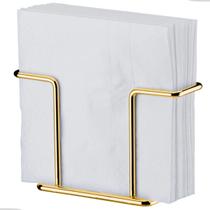 Porta Guardanapos Suporte Apoio de Papel Aço Mesa Restaurante Lanchonete Dourado Gold Future