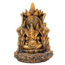 Porta Incenso Buda Ganesha Prosperidade Flor Lótus 16Cm